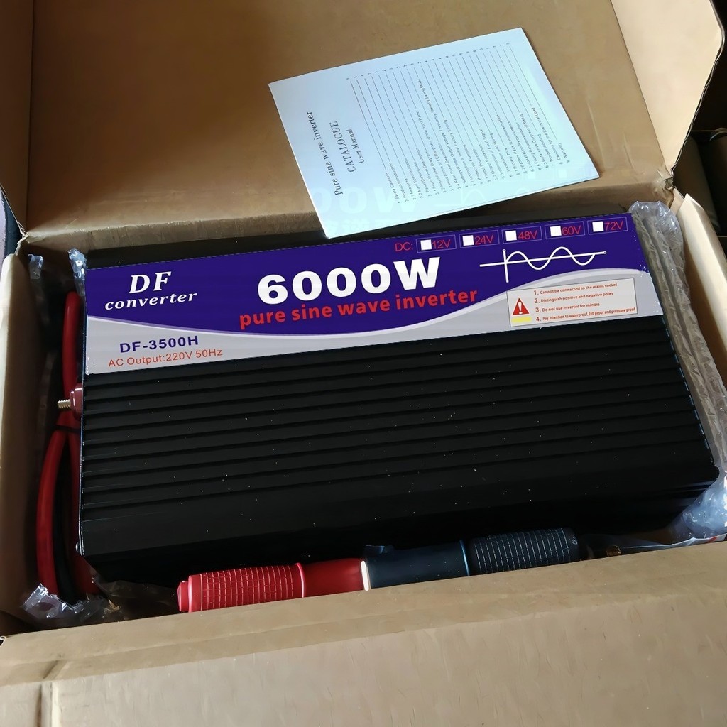 ไฟขัดข้อง 6000W อินเวอร์เตอร์ Pure Sine แปลงรถเป็นไฟบ้าน