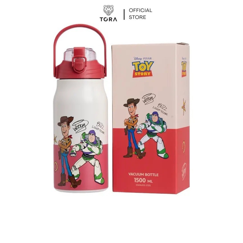 TORA x Toy Story Vacuum Bottle 1500 มล. กระติกน้ำพร้อมหลอด เก็บความเย็น น้ำหนักเบา พกพาสะดวก