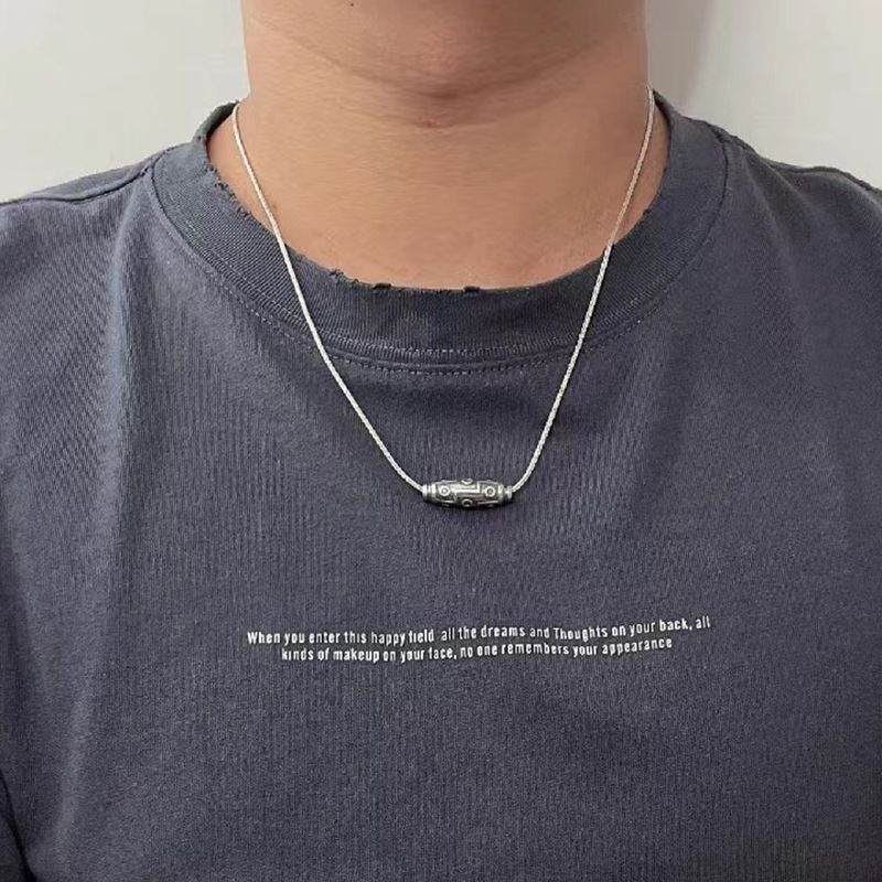 新款珠通จี้吊九眼天然男女女士挂链จี้本年个性复古风饰品ใหม่ บัตรผ่าน จี้เก้าตาสร้อยคอลูกปัดสําหรับผู้ชายและผู้หญิง sgh88988.ข