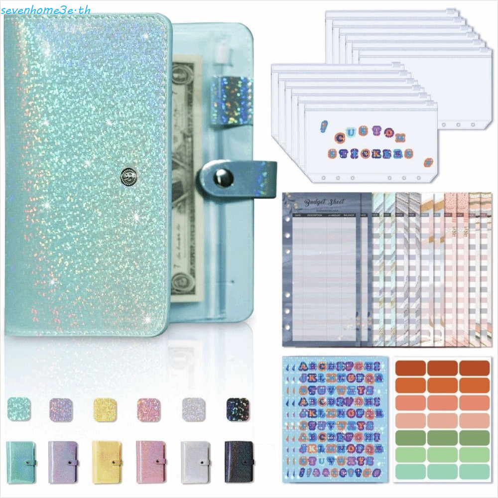 SEVENHOME3E Budget Binder Planner, 6 Hole Binder กระเป๋าเงินออม A6 Budget Binder, กระเป๋าสตางค์ Budg