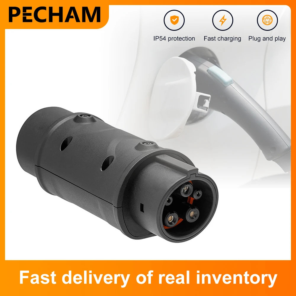 EV Charger Adapter IEC 62196 Type 2 To J1772 Type 1 Electric Vehicle Charging Connector Converter So