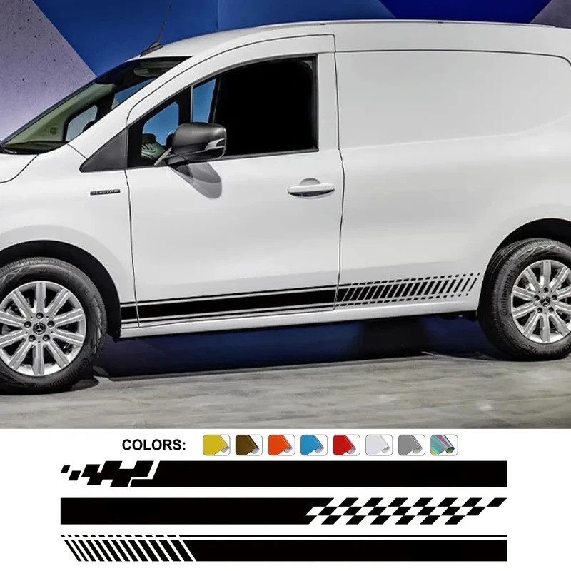 Van Door Side Sticker For Mercedes Bnez Citan W415 W420 Camper Caravan Graphics Stripes Auto Racing 
