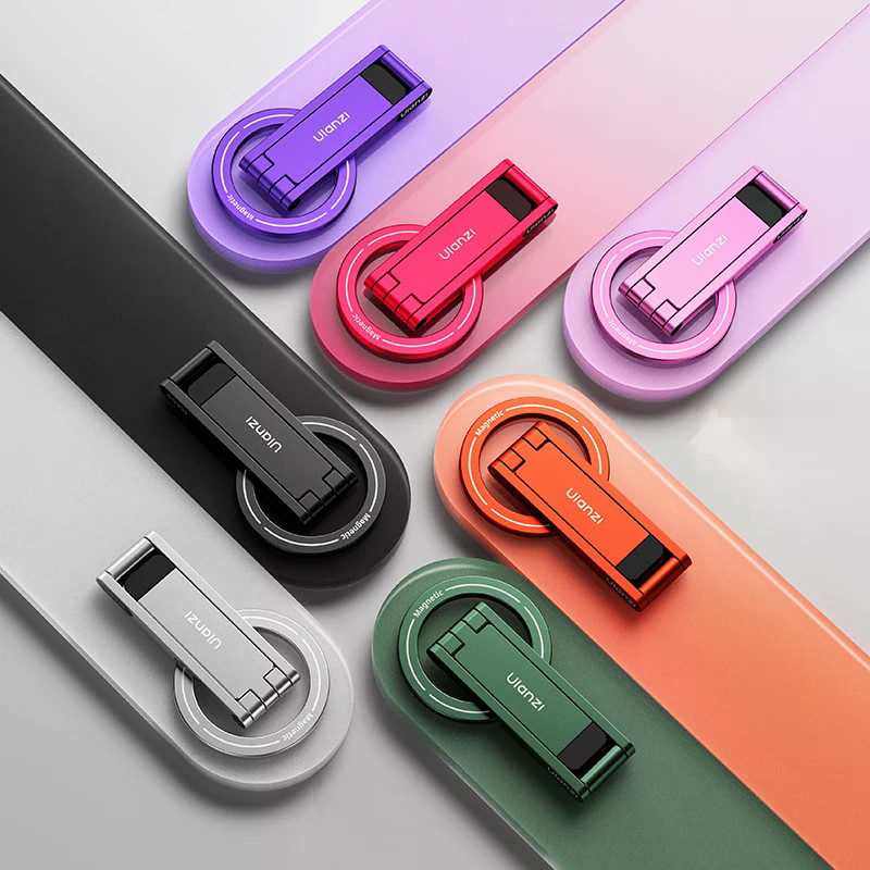 Ulanzi MA60 ขาตั้งกล้องโทรศัพท์แม่เหล็กแบบพับได้ 0.8 ซม.แม่เหล็กสองด้านบางเฉียบโทรศัพท์ขาตั้งกล้องสํ