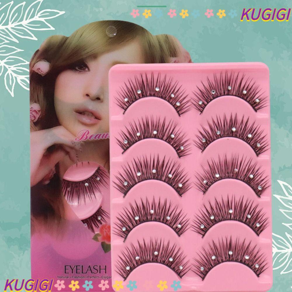 KUGIGI Diamond Manga Lashes เงา Spky Fuffy Lashes Dramatic Volume Handmade หนา Long Eye Lashes