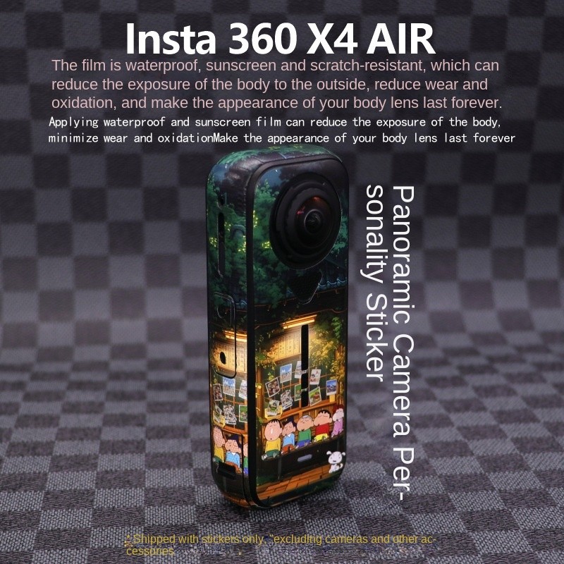 เหมาะสําหรับ Shadowstone Insta360 X4 Air 8K กล้องกีฬาแบบพาโนรามาสติกเกอร์รูปแบบฟิล์มป้องกันอุปกรณ์เสริม