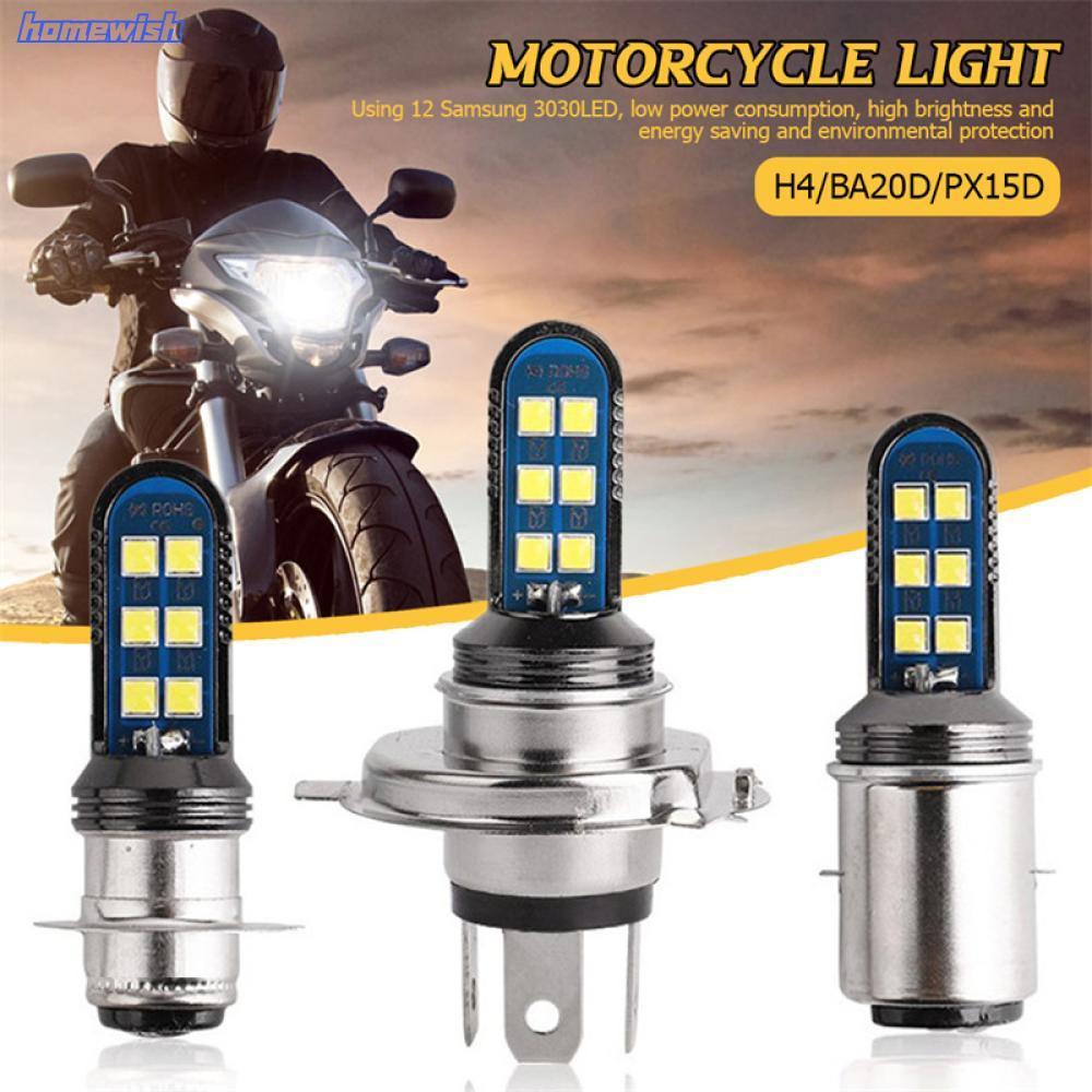 Homewish รถจักรยานยนต์ 12V 12 SMD HeadLight หลอดไฟ H4 BA20D PX15D LED Hi Lo H6 BA20D หัวโคมไฟ