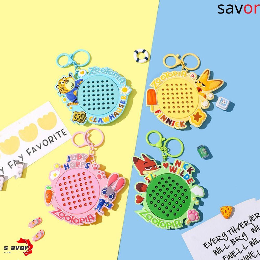 CHROM พวงกุญแจกระดานวาดภาพ Zoo-topia, Animal Zoo City DIY Judy Nick พวงกุญแจ, ของเล่นผ่อนคลายที่ใช้ง