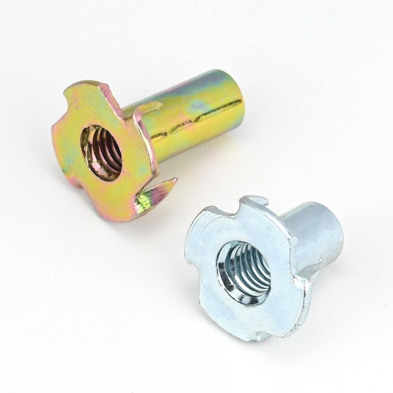 เฟอร์นิเจอร์ไม้โต๊ะเก้าอี้อุปกรณ์เสริมตู้หนาพิเศษ Pre-Buried Parts Four-Claw Nail Nut Nut t-Type Fou