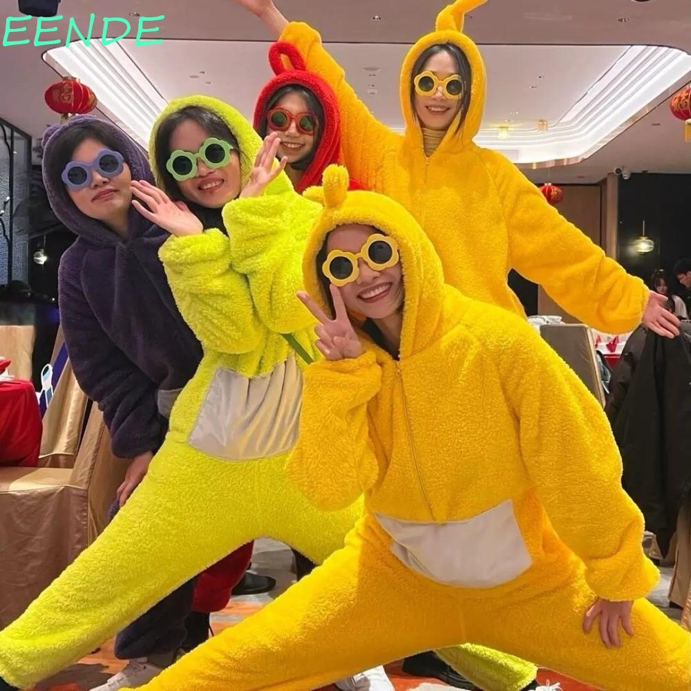EENDE ชุดคอสเพลย์ Teletubbies แบบชุดนอน พร้อมลายพิมพ์ Tinky Winky และ Laa-Laa สวมใส่ง่าย อบอุ่น