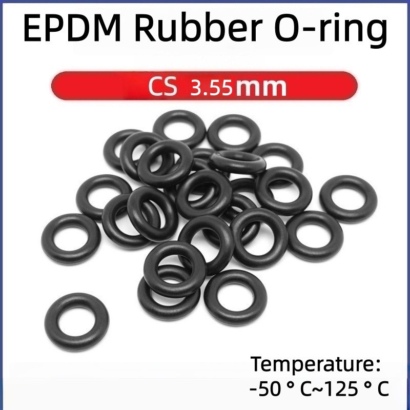 โอริงสีดํา เส้นผ่านศูนย์กลางลวด EPDM 3.55 มม. อีพีดีเอ็ม ยางโอริงเส้นผ่านศูนย์กลางภายนอก 16.1-207.1 