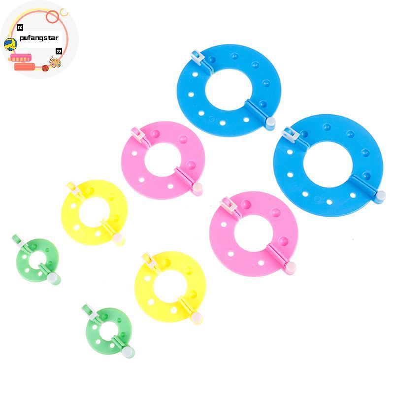 Pufangstar 8PCS 4 ขนาด Fluff PomPom Maker ถัก Loom Kit TH