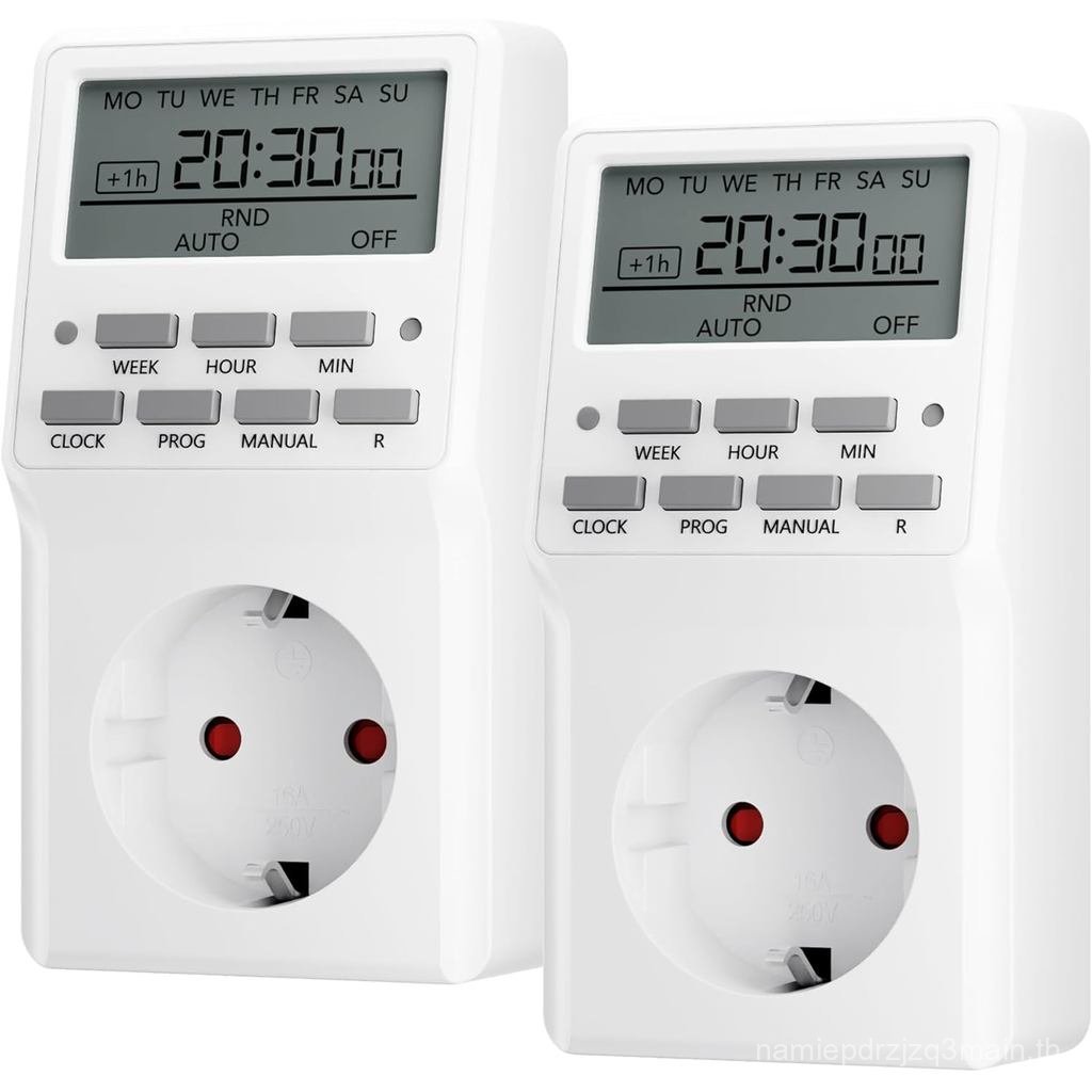 HBN 2X Digital Timer Weekly Timer พร้อมซ็อกเก็ตจับเวลา 20 โปรแกรมเหมาะสําหรับฟังก์ชั่นสุ่มนับถอยหลัง