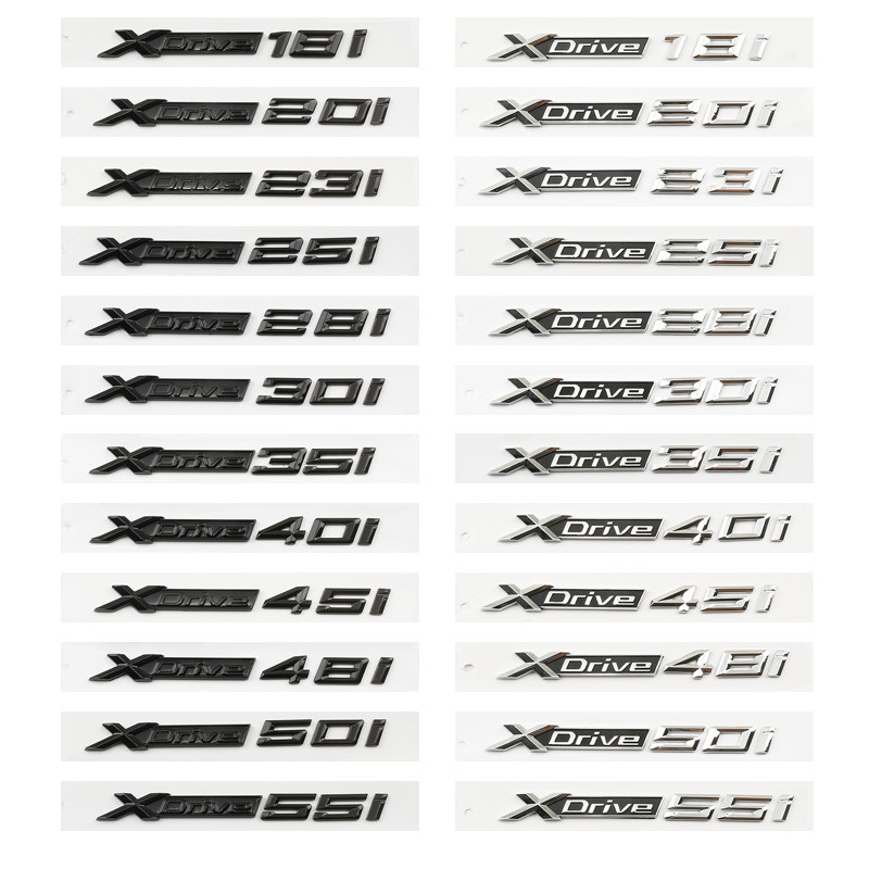 BMW xDrive 20i 30i 35i 40i 50i โลโก้สัญลักษณ์รถด้านหลัง Decal Badge สติกเกอร์ ABS สําหรับ BMW X1 X2 