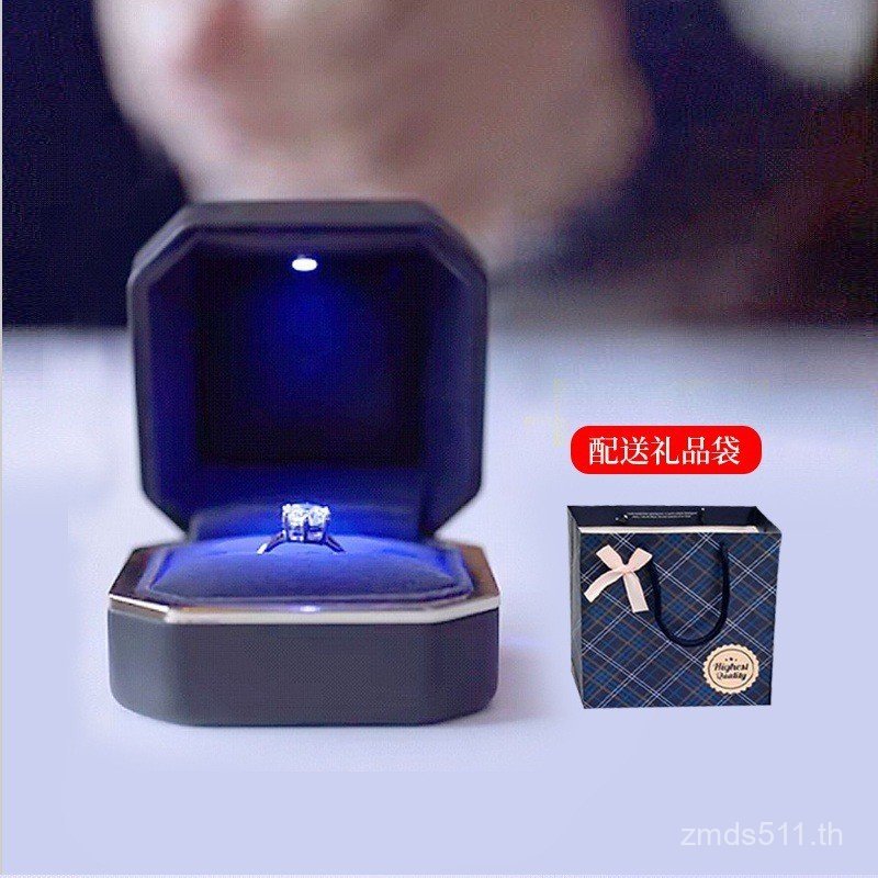 เครื่องประดับ High-End กล่องไฟกล่องเก็บเพชร Creative High-End เครื่องประดับยุโรปแหวนข้อเสนอสร้อยคอ A