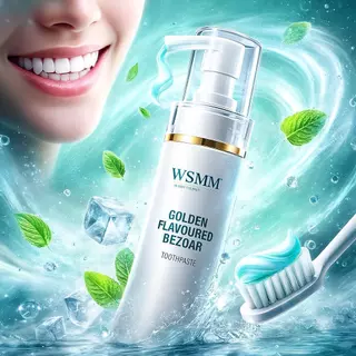 WSMM ยาสีฟันกลิ่นมิ้นต์ ดีไซน์ขวดหัวปั้ม ขนาด 150กรัม เนื้อเจล สำหรับดูแลสุขภาพช่องปากผลิตภัณฑ์มีการออกแบบหัวปั้มทันสมัย