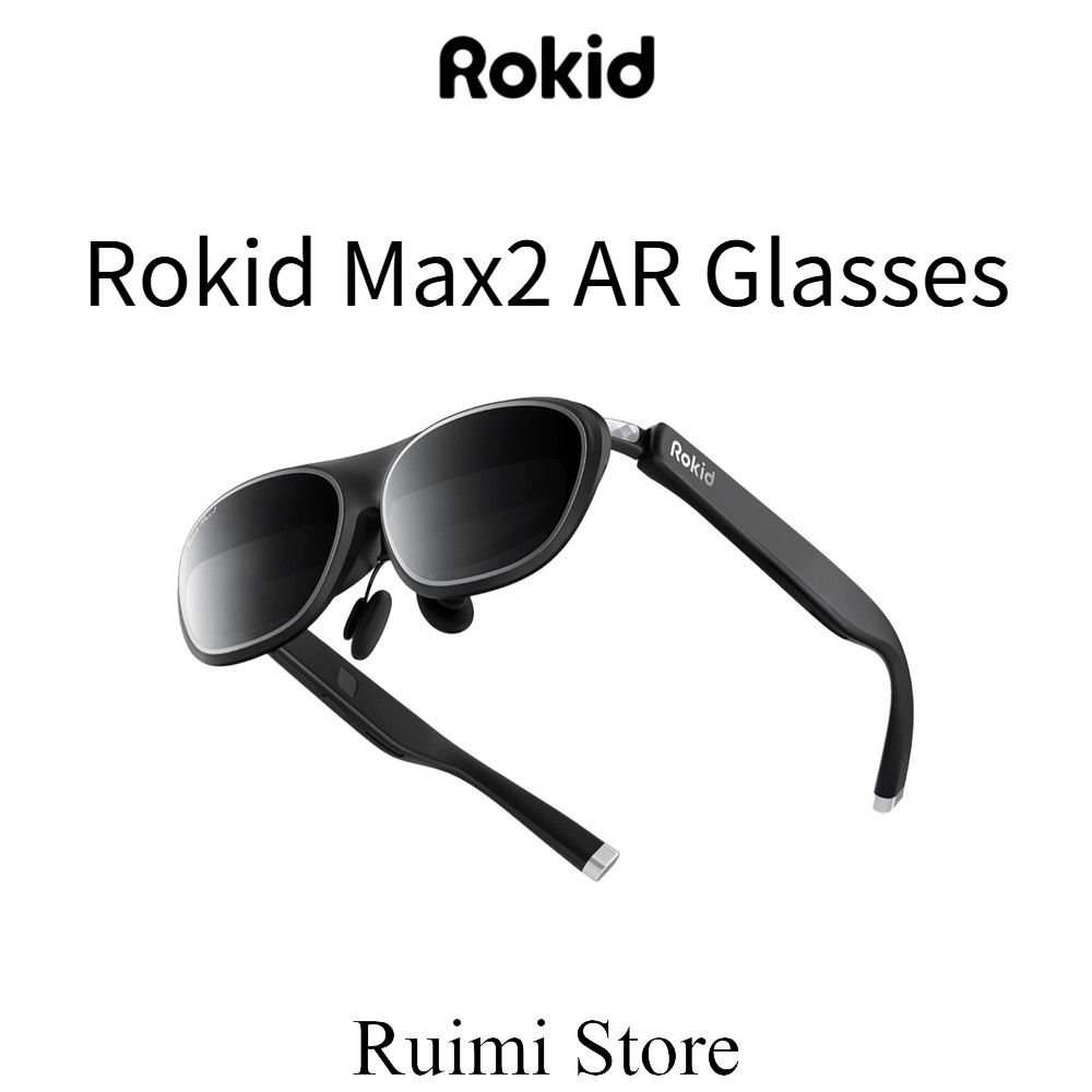 Rokid Max 2 - แว่นตา.AR สีดำ/เงิน พร้อมเทคโนโลยี Augmented Reality เหมาะสมสำหรับดูหนังและเล่นเกมที่ม