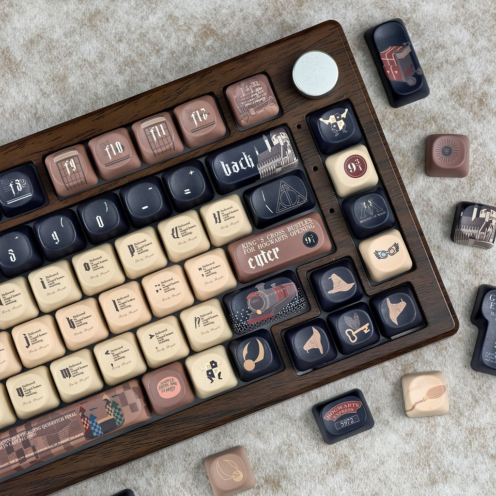 MAIMOOO Daily Prophet Hogwarts Cherry/MOA Profile 125 คีย์ PBT Aula F75 F99 RK100 Golden Snitch Keyc