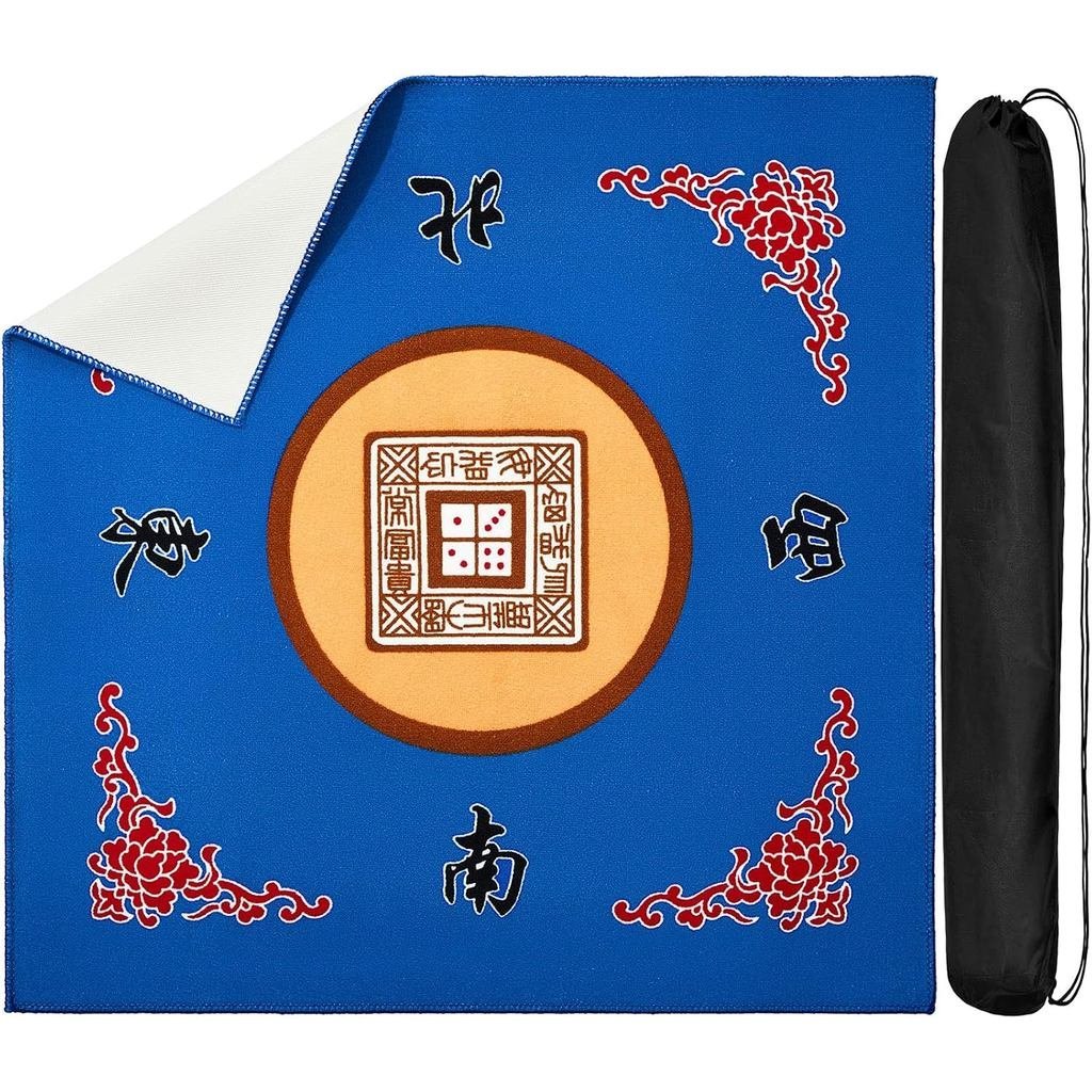 Juexica Mahjong Mat with Bag, Anti Slip Noise Reduction Table Cover Board Game Mat Mahjong Table Acc