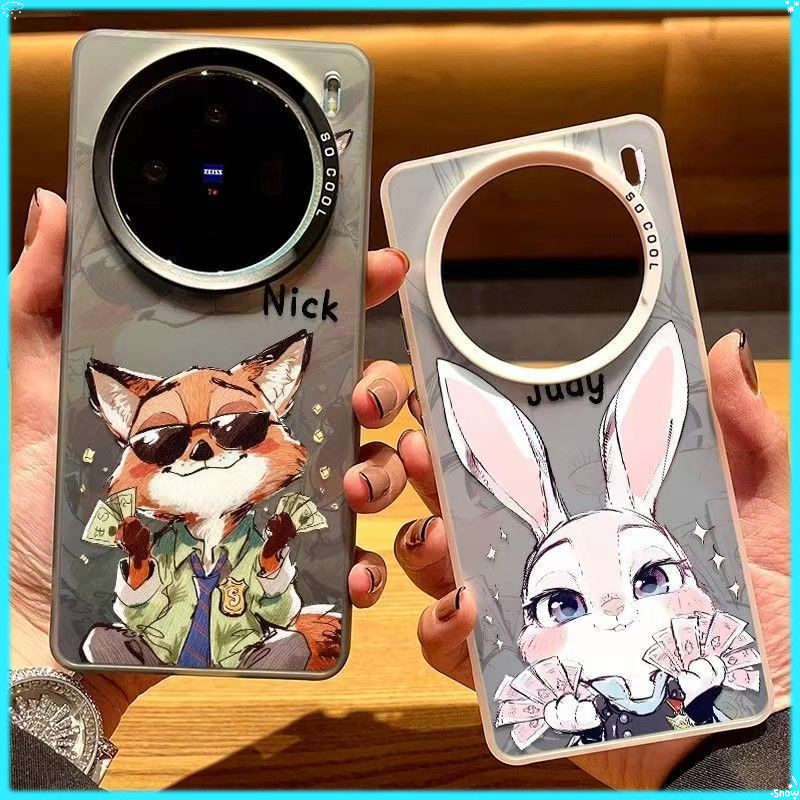 เมืองสัตว์บ้าเหมาะสําหรับVIVOX300เคสโทรศัพท์X200 Prominiเงินที่มีสีสันFortune Fox X300PRO/X200/X100SกันกระแทกX100S Proคู่พรีเมี่ยมX100 Ultra/X200 Pro Fortuneกระต่ายJudy