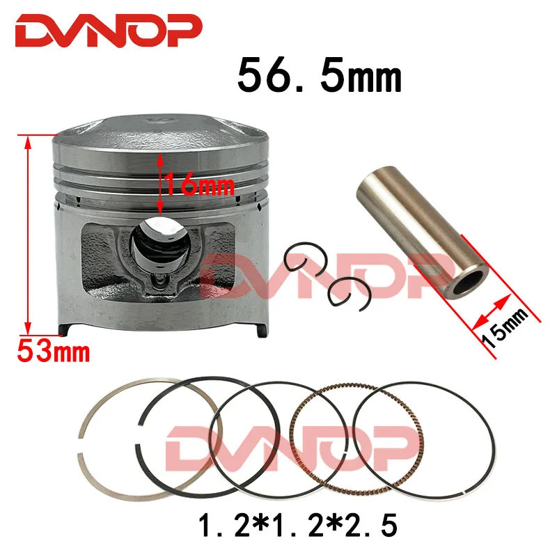 รถจักรยานยนต์ 56.5 มม.ลูกสูบ 15 มม.แหวนชุดสําหรับ WY125 CB125 WY CB CB125S CL125S XL125 SL125 XL125S