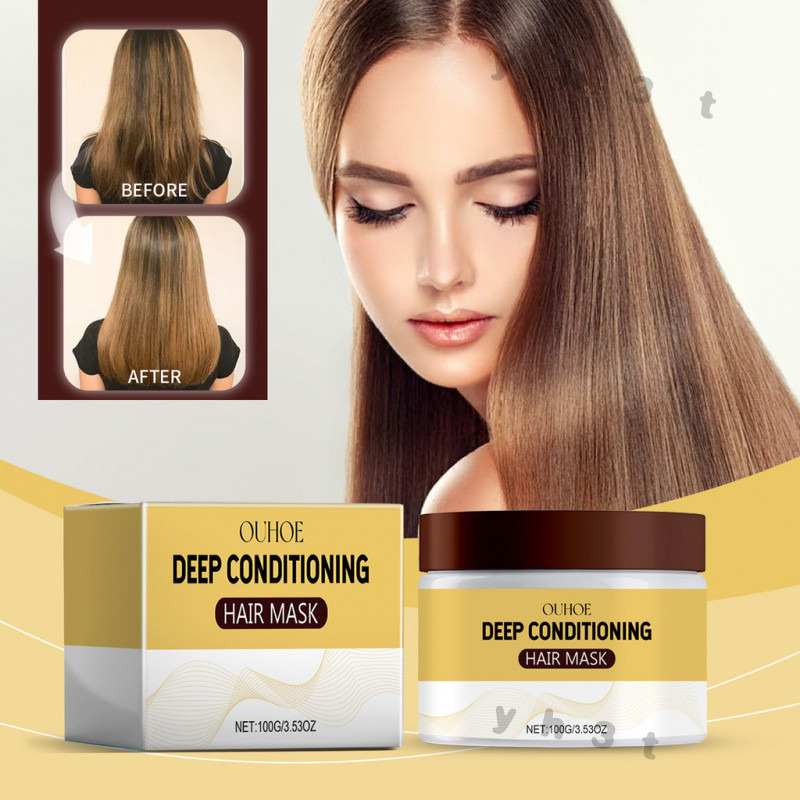 Collagen Hair Mask บํารุงผมซ่อมแซมผมแห้ง Frizz Smooth Moisturizing Shiny Hair Mask OUHOE