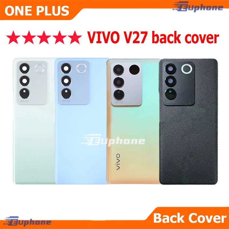 ใหม่ ฝาครอบแบตเตอรี่ด้านหลัง vivo V27 battery back cover for vivo V27 ติดเลนส์