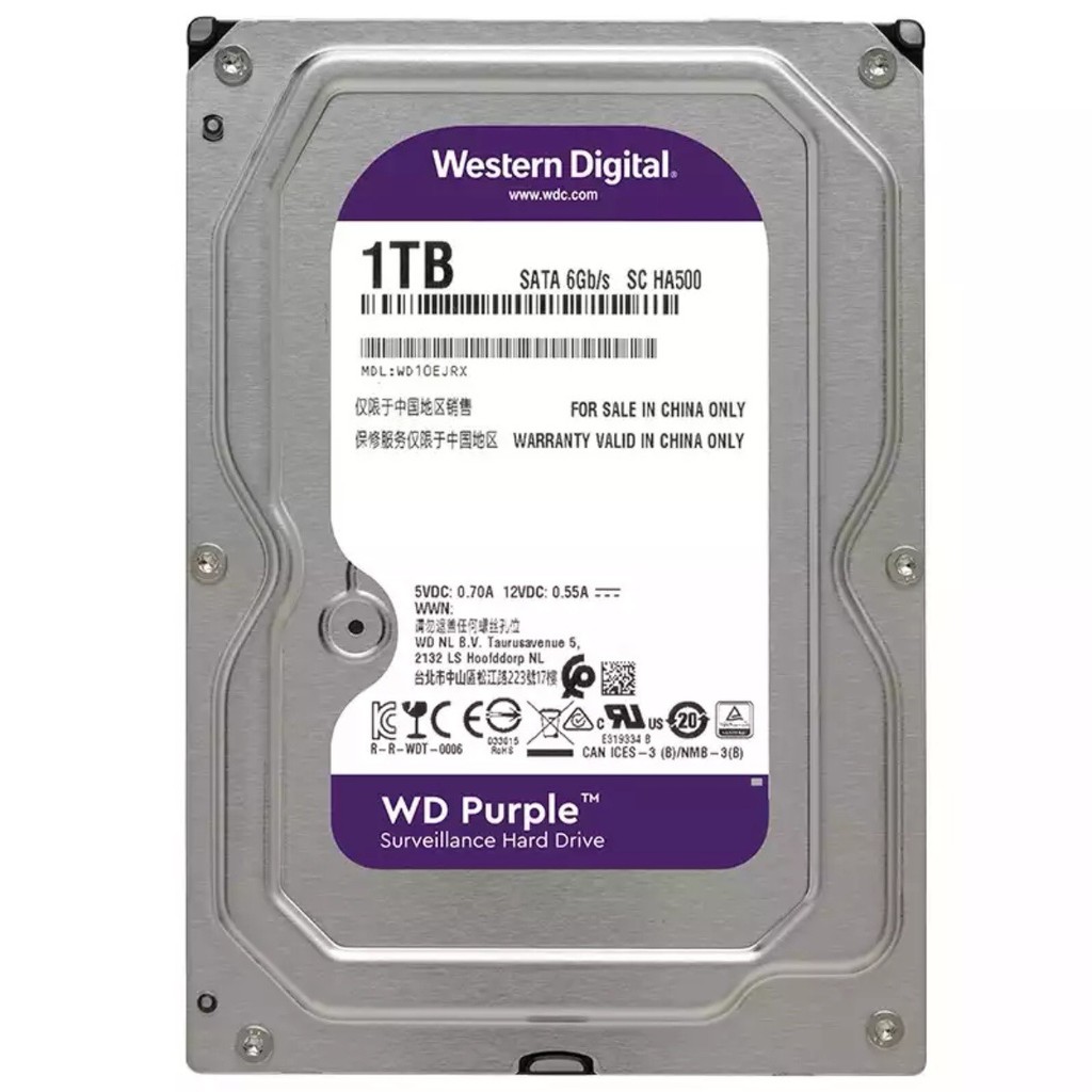 WD Xishu HDD ดิสก์สีม่วง 1TB2T4T6T8T10T การเฝ้าระวังความปลอดภัยวิดีโอฮาร์ดดิสก์ Jukebox Server