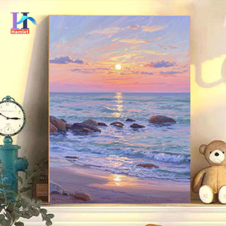 Hamlet ระบายสีตามตัวเลข,40x50ซม.แกว่งคลื่น,ติดตั้งกรอบเรียบร…