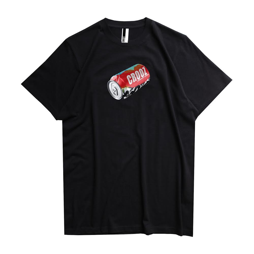 CROOZ ENERGY DRINK TSHIRT เสื้อยืดผู้ชายสีดํา