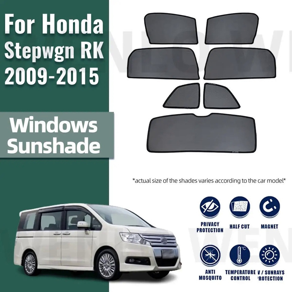 รถ Window Shades สําหรับ Honda Stepwgn RK Step wgn 2009-2015 ม่านบังแดดรถยนต์ 99% Blackout Window Sh