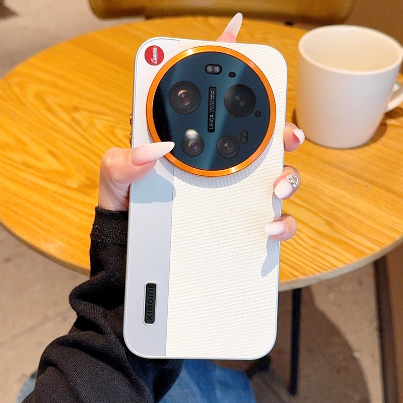 สําหรับ Xiaomi 17 Ultra (รุ่น Leica) เคส ELVEV หนัง PU หรูหราสี Splicing ฝาครอบบางเฉียบพร้อมเลนส์โลหะ