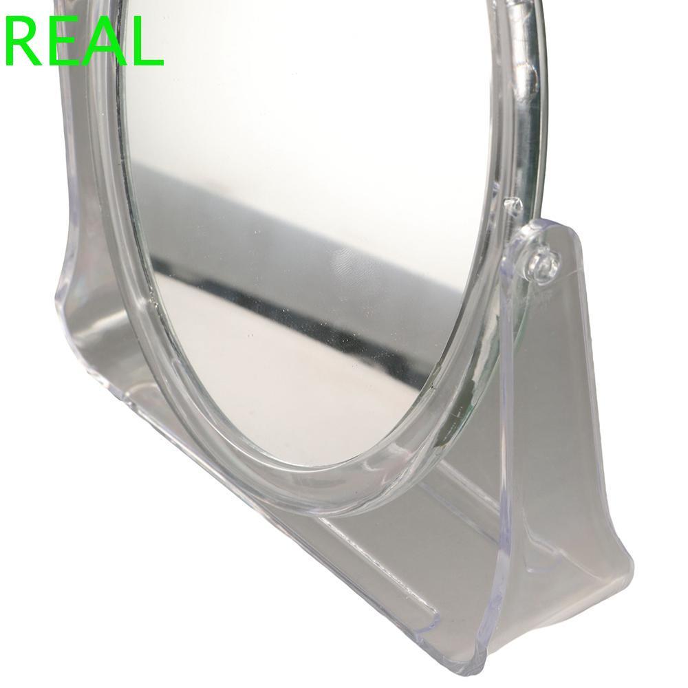 กระจกขยาย REAL 5x สองด้าน 360° หมุนได้ ขยายชัดอเนกประสงค์พร้อมขาตั้ง กระจกแต่งหน้าเสริมความงาม