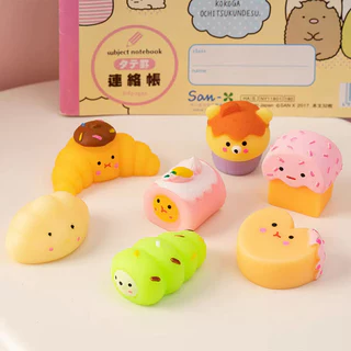 Sugar squishy สกุชชี่ รวมเซ็ทขนมปังหลากหลาย 16pcs กล่องสุ่มบีบ ลายการ์ตูนน่ารัก มีหลายแบบให้เลือก