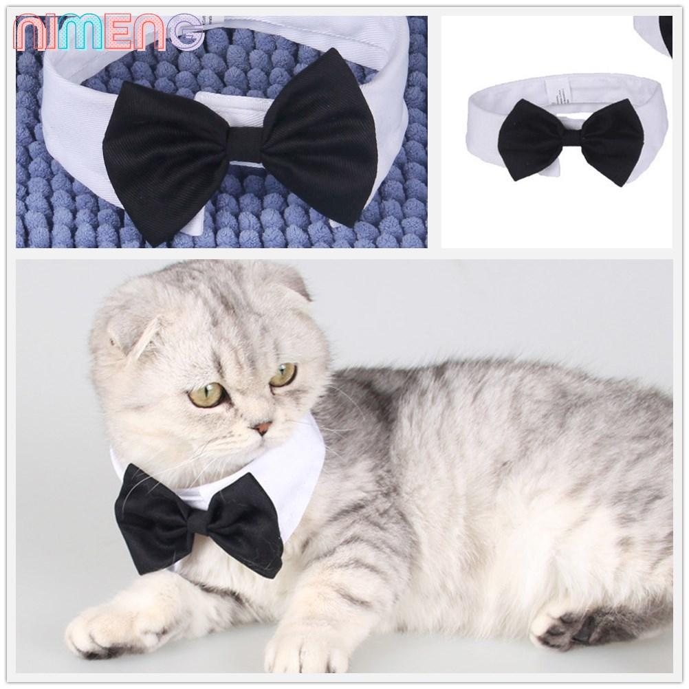 NIMENG Cat Tuxedo Collar Grooming อุปกรณ์เสริมแมวแมวงานแต่งงานสัตว์เลี้ยงอย่างเป็นทางการ Tuxedo