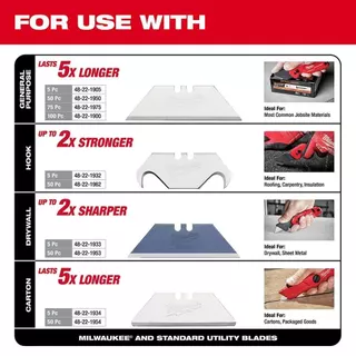 Milwaukee 48-22-1505 FASTBACK™ 6ใน1 มีดยูทิลิตี้พับเครื่องมือมือ