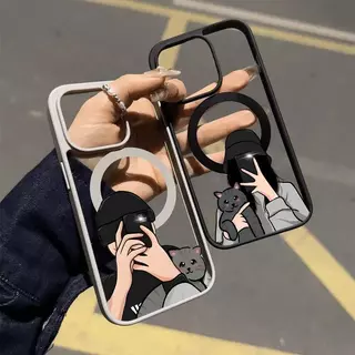✨Snap&Co✨คู่รักบุคลิกภาพ สำหรับ iPhone17 16PLUS 13pro 7p 11 15 14 13 12 Pro MAX 7 8 14 Plus XS MAX เคสโทรศัพท์กันกระแทก