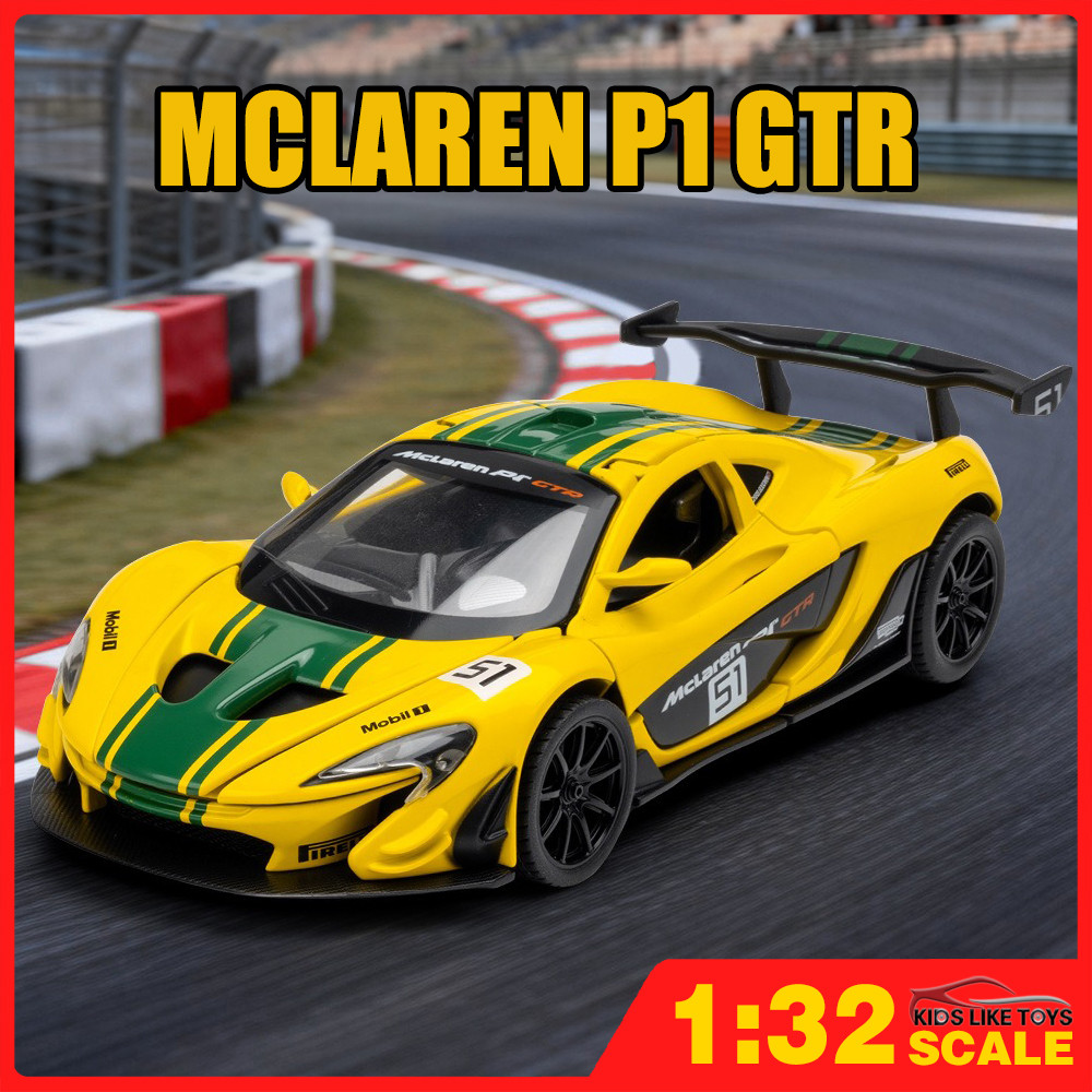 KLT 1:32 McLaren P1 GTR รถโมเดลDiecastรถโลหะผสมของเล่นของขวัญสําหรับเด็กเด็กผู้หญิง