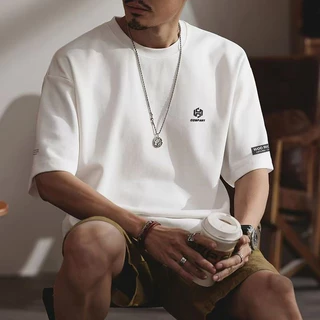 (จัดส่งตลอด 24 ชั่วโมง)Woo Right ผ้าคอตตอน100% เสื้อยืดผ้าฟอก oversize เสื้อคู่ลำลองทรงพิมพ์ล12