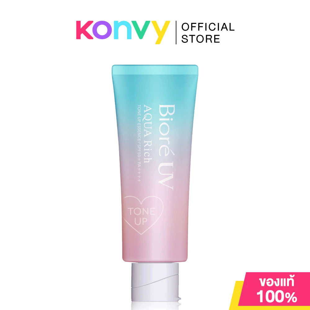 Biore UV Aqua Rich Tone Up Essence SPF50+ PA++++ 70g บิโอเร กันแดดโทนอัพ ผิวดูใส ไบรท์อย่างเป็นธรรมชาติ.