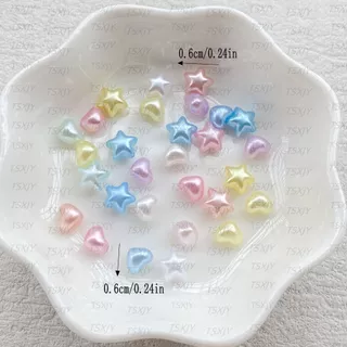 100pcs เรซิ่นผสม 3D สีสันหัวใจ/ดาวเล็บอุปกรณ์เสริมแบนกลับ Rhinestone DIY งานแต่งงานสมุดภาพตกแต่งคริสต์มาสหัตถกรรม