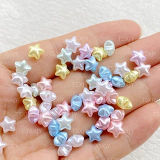 100pcs เรซิ่นผสม 3D สีสันหัวใจ/ดาวเล็บอุปกรณ์เสริมแบนกลับ Rhinestone DIY งานแต่งงานสมุดภาพตกแต่งคริสต์มาสหัตถกรรม
