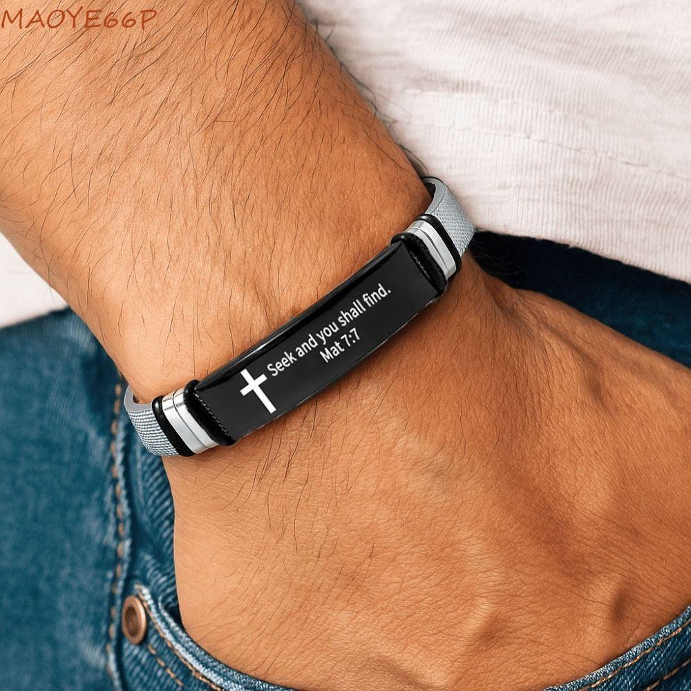 MAOYE66P คําคมสร้างแรงบันดาลใจ Braclets, Bible Verse