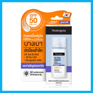 Neutrogena Ultra Sheer Fluid Sunscreen Age Shield Broad Spectrum SPF50 PA++++ 5ml นูโทรจีนา ครีมกันแดดเนื้อฟลูอิด.