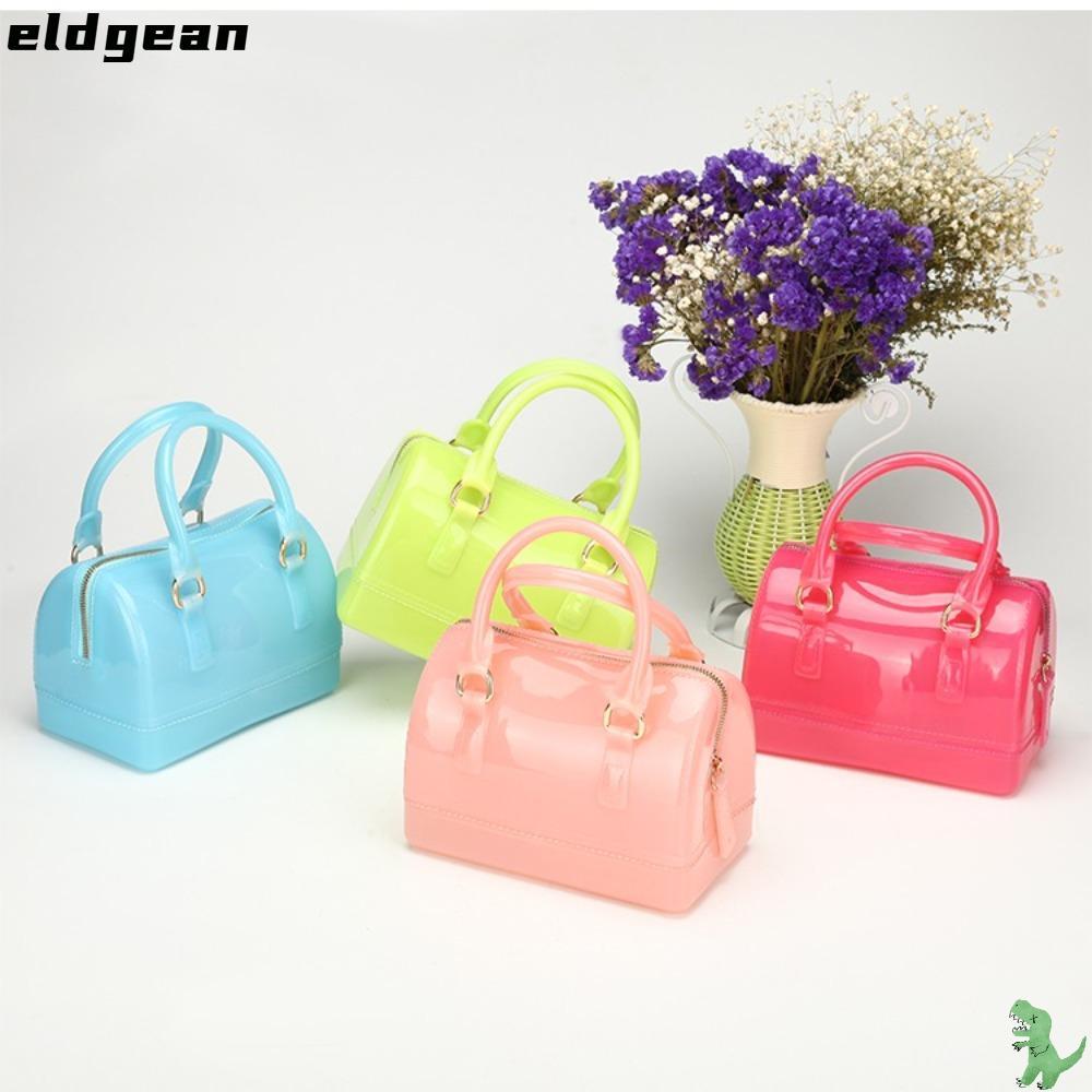 กระเป๋าสะพายไหล่ ELDGEAN แบบใส see-through jelly crossbody bag จากพีวีซีกันน้ำ เหมาะสำหรับใช้งานทุกวัน