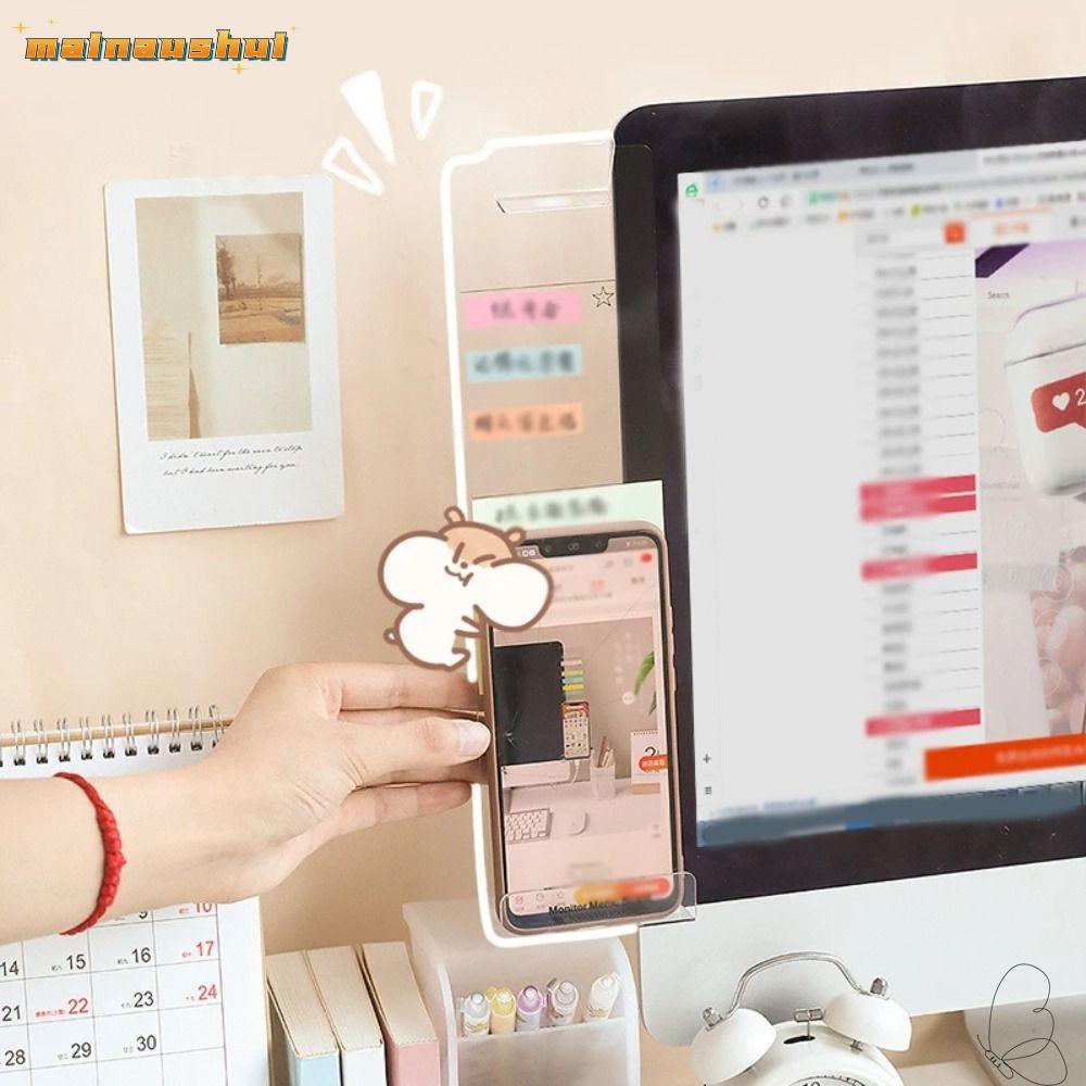 MAINAUSHUI Monitor Memo Board,อะคริลิคSelf-adhesive Displayกระดานข้อความ,อุปกรณ์เสริมโปร่งใสMulti-functional Sticky Note Holderอุปกรณ์สํานักงาน