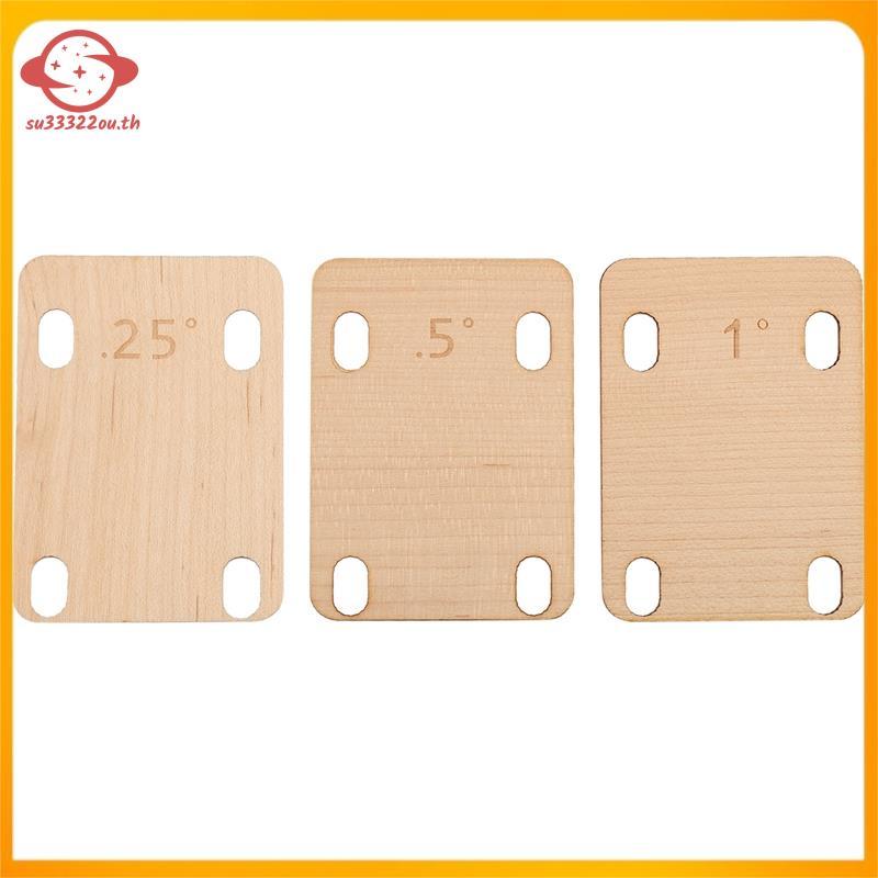 (su33322ou.th) 3 ชิ้นกีตาร์คอ Shims เครื่องดนตรีอุปกรณ์เสริมป้องกัน 0.25, 0.5 และ 1 องศากีตาร์คอแผ่น