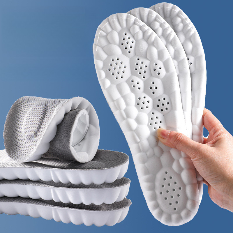 4D Cloud Technology PU Massage Arch Support Insoles สําหรับผู้ชาย, ความยืดหยุ่นสูง, การดูดซับแรงกระแทก, กันกลิ่น, ดูดซับเหงื่อ, พื้นรองเท้ากีฬาที่สะดวกสบาย