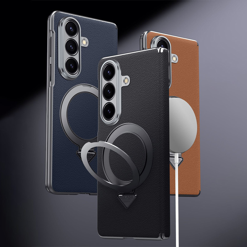 ใหม่สําหรับ Samsung Galaxy Z Fold 7 เคสโทรศัพท์ Fold7/6/5 ปลอกหนังแท้แหวนบานพับ Fold7 anti drop shel
