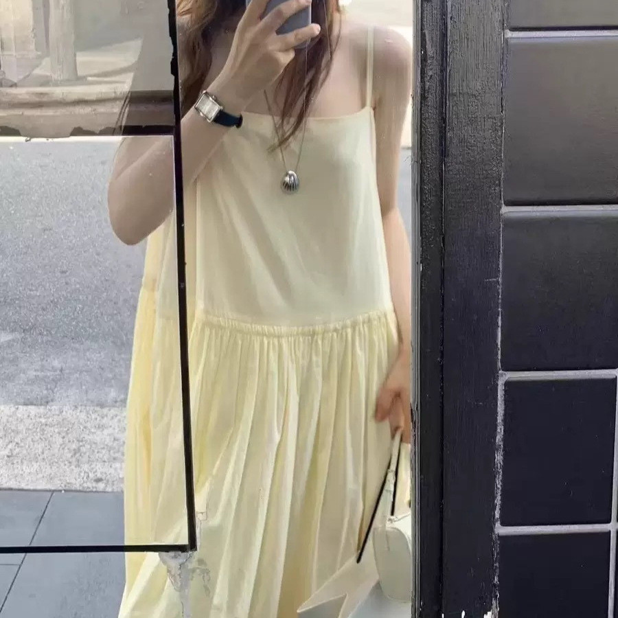 ราคาไม่คืนเงินไม่ได้แลกเปลี่ยน 2025 ฤดูใบไม้ผลิเกาหลี Dongdaemun OU * CE หลวม Slimmer ดูชุดสลิง