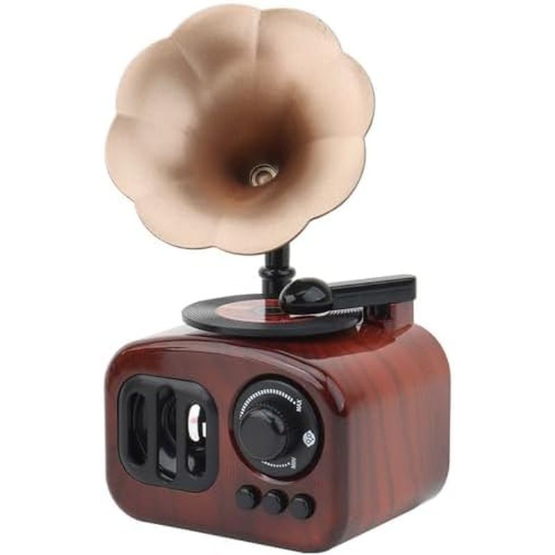 Leadigol Retro Gramophone Music Box Rrnament, 17x9.5x9 ซม.VINTAGE พลาสติกขนาดเล็กรูปแผ่นเสียงกล่องดน